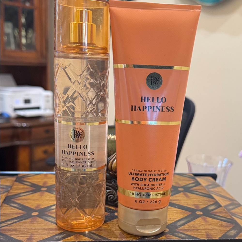 Bath & Body Works Hello Happiness Body Cream and Mist Set
